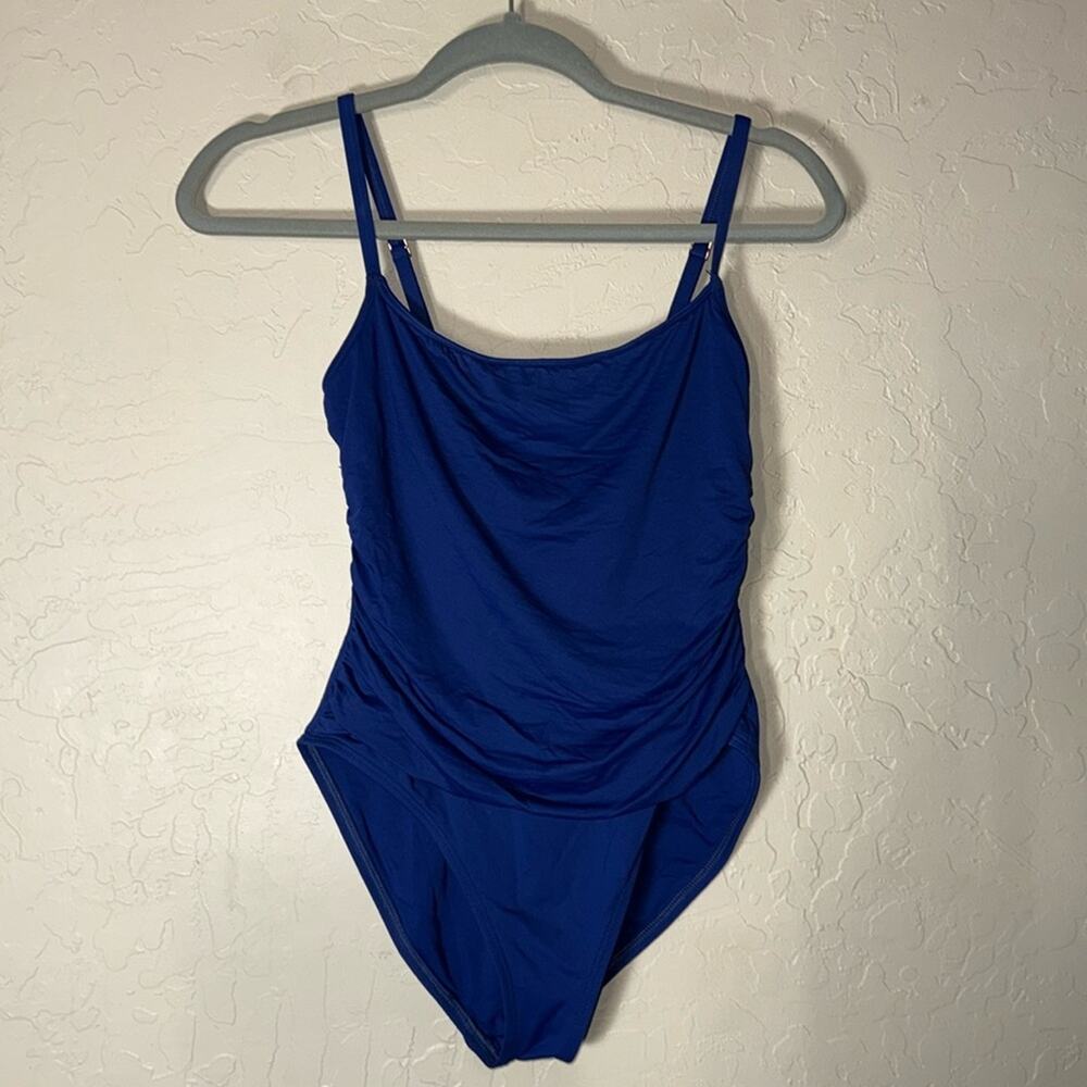 La Blanca Island Goddess Lingerie One Piece swimsuit in blue size 10